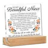 Niece Gifts from Aunta Uncle, Inspirational Gifts for Niece, My Beautiful Niece Gifts for Christmas Birthday Graduation, Niece Clear Desk Decorative Sign