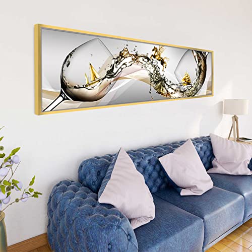 Image of PAINTINGMANTRA Running Horse on Water Large Canvas Painting Framed Panel Wall Painting, Framed Luxury Paintings for Home Decoration,Living room, Bedroom and Office Decor (White, 13x47 Inch)
