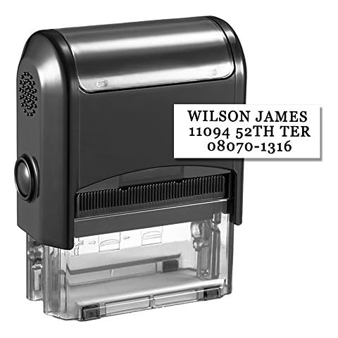 Custom Stamp-Personalized Stamp Self Inking Rubber Stamp,Return Address Stamp with up to 3 Lines of Custom Text Cover