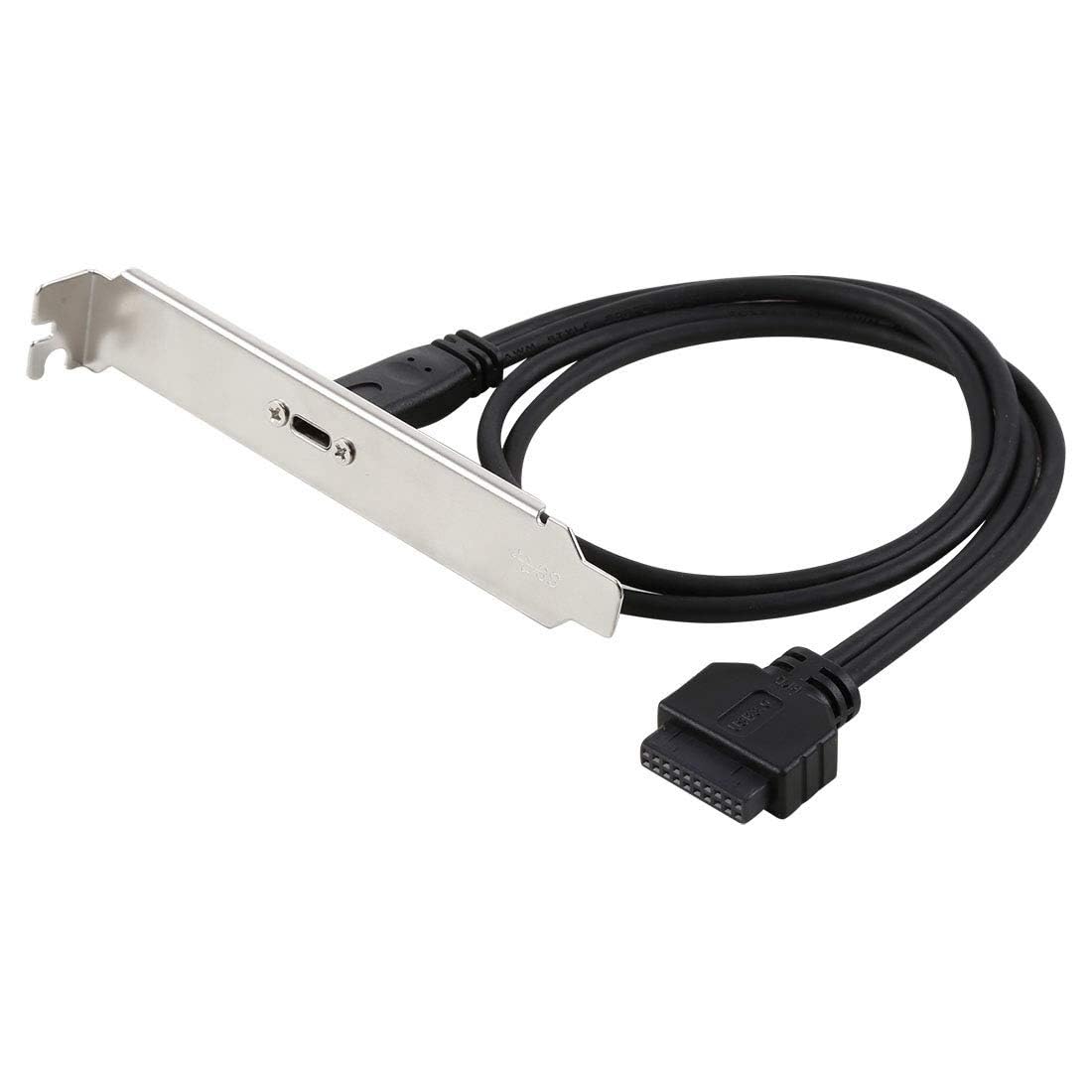 SaiRetail.Com 50cm USB-C/Type-C Female to USB 3.0 Motherboard 20 Pin Female Panel Expansion Bracket Mount (19 Pin Female to USB 3.1 Type C Female Header Cable)-image-29