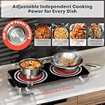 Electric Cooktop, Dual 2200 Watts Infrared Burner, 2 Burner Electric Hot Plate for Cooking, Knob Control Countertop & Built-in Ceramic Cooktop, Overheat Protection Cooktop for Dorm, Kitchen - Image 4