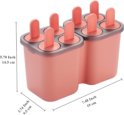 Vista 16 de HOMQUEN Moldes para paletas de hielo, 8 piezas, molde reutilizable para helado de fácil liberación para niños, moldes de paletas caseras de muchas
