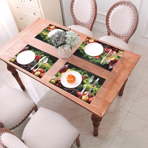 Set de table antidérapant PVC lavable protège table résistant lot de 6 pièces - 5