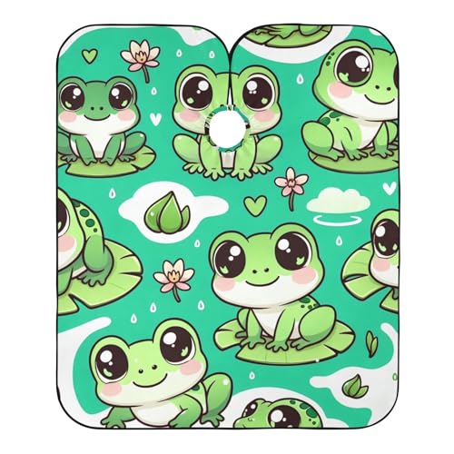 Hezely Cute Frogs Hair Dye Cape, Barber Cape for Adults,Waterproof Salon Cape,Waterproof Hairdressing Styling Hair Cutting, 65