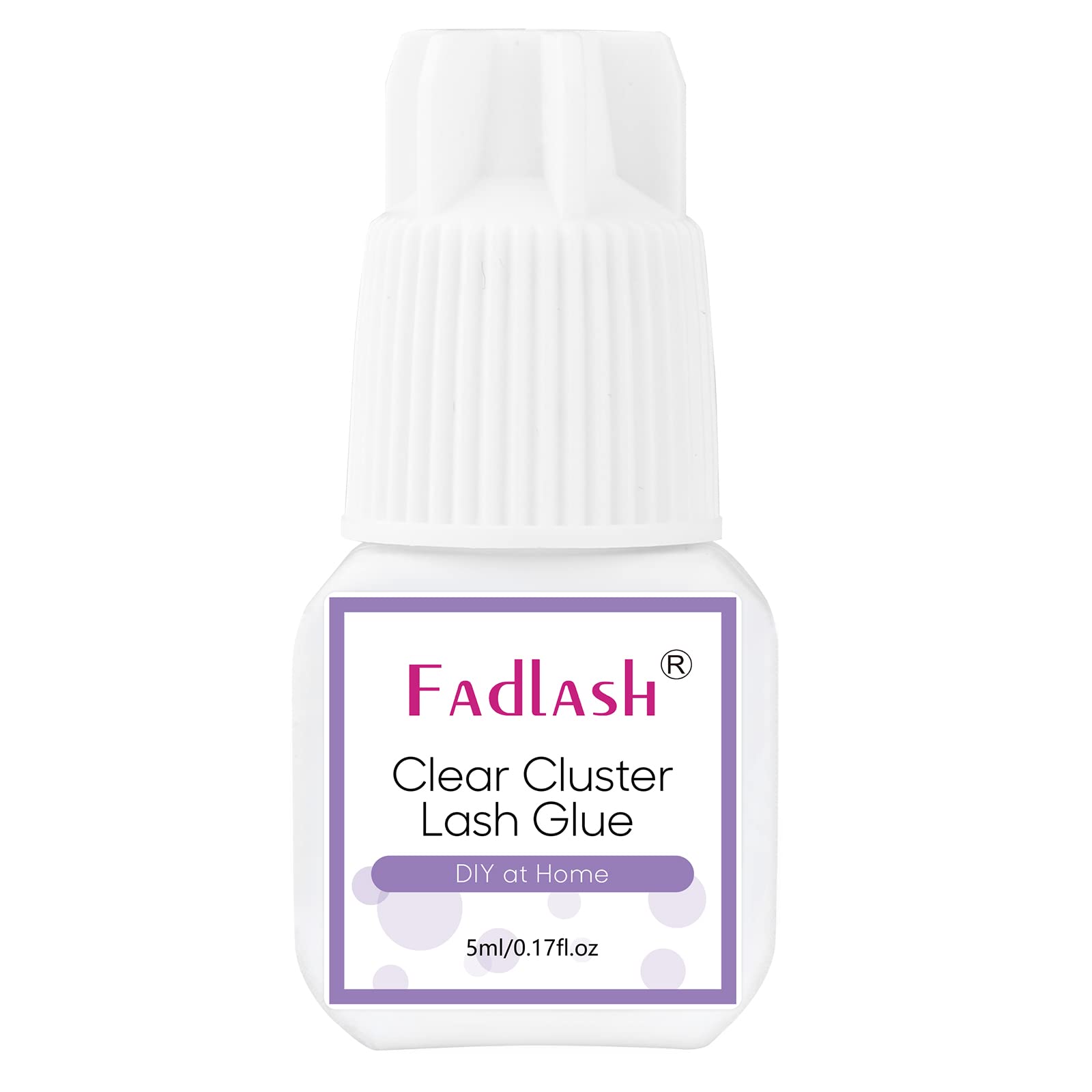 FADLASH Cluster Lash Glue Clear Individual Lash Glue 7-15 Days Retention 2-3s Dry Time Lash Extension Glue Clear Eyelash Glue DIY Lash Extension Glue 5ml