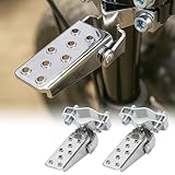 A Pair Bike Foot Pegs Clamp for Mini Bike, Foldable Foot Pedals for Motorcycle MTB ATV Bicycle UTV Go Karts Scooter Folding Footpegs Fork Step Frame Clamp-On Type Heavy Duty (Chrome Plated)
