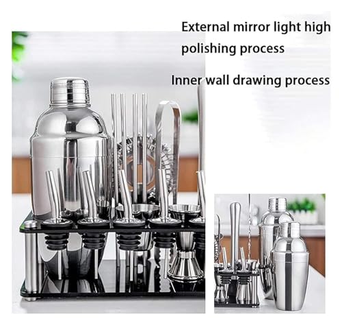 Set de Coctelera y Kit de Bartender Acero Inoxidable 550 ml miniatura 5