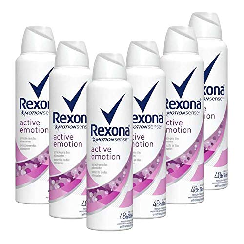 Kit com 6 Desodorante Rexona Motionsense Antitranspirante Aerossol Active Emotion 150ml