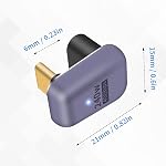 Poyiccot 180 Degré USB C Adaptateur 240W, 2-Pack Forme U USB C 180 Degré Anglé USB 4.0 Prise en charge du connecteur d'extension de type C 40Gbps Données & 8K Vidéo pour Thunderbolt 4/3, Ordinateur portable, MacBook
