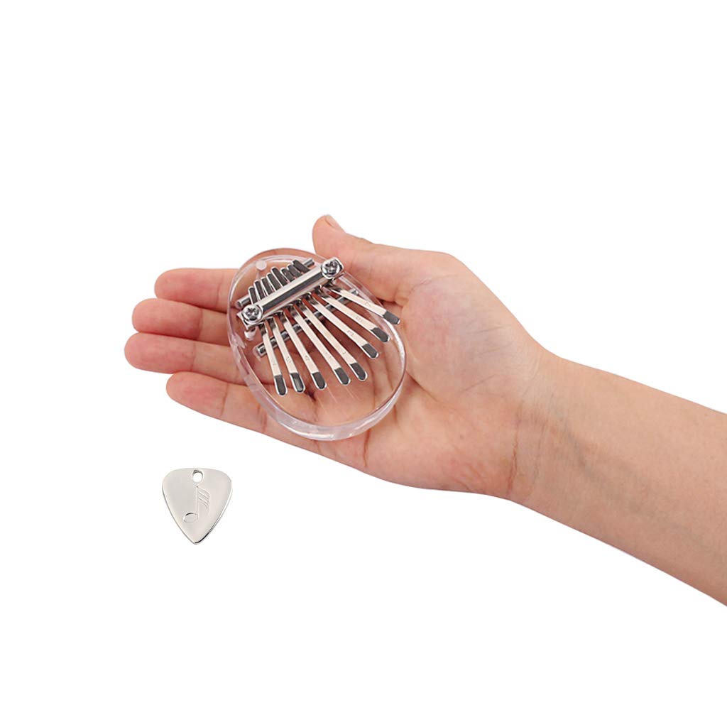 Alnicov 8 tasti Kalimba Thumb Piano, mini strumento musicale per pianoforte con dita in acrilico trasparente adatto per principianti Bambini Adulti Professionisti