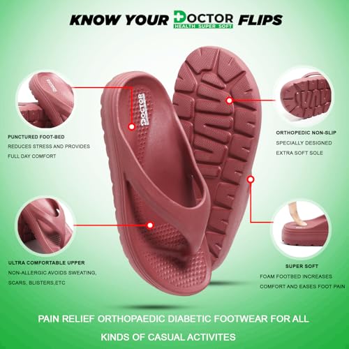 Image of DOCTOR HEALTH SUPER SOFT Women's Lightweight EVA Flip Flops | Soft Cushioned Anti-Slip Thong Slippers | Comfortable Open Toe Casual Sandals for Indoor Outdoor Everyday Wear