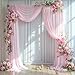 Wedding Arch Draping Fabric 1 Panel 18Ft Blush Chiffon Fabric Drapes Arbor Drapery for Wedding Ceremony Reception Swag Decorations
