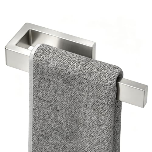 Image of HUFEEOH Hand Towel Holder, Stainless Steel Bathroom Towel Holder Towel Bar, Silver Dish Towel Hanger Wall Mount Heavy DutyTowel Racks for Bathroom