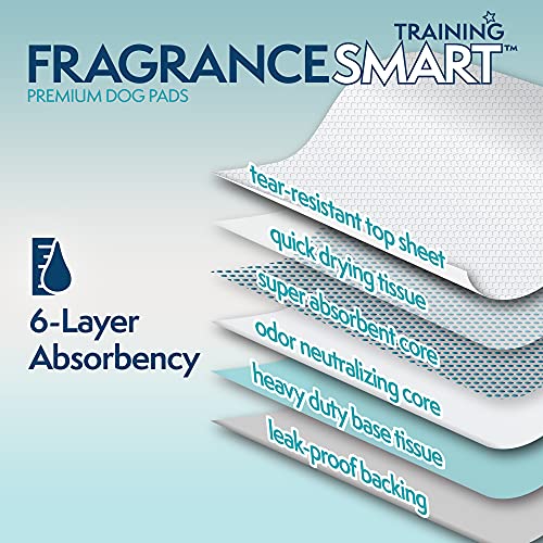 Simple Solution Fragrancesmart™ Odor Control Puppy Training Pads | Green Tea Fragrance Odor Neutralizer With Wetness Indicator | 100 Ct #TOP1