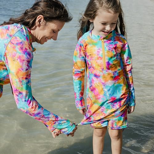 Image of SwimZip Girls' Long Sleeve Swim Dress Cover Up Swimsuit - UPF 50+ Sun Protection