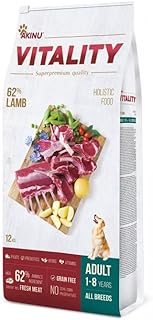 Akiinu Vitality Hund Futter hypoallergen Lamm 12kg - Hypoallergisches, Proteinreiches Trockenfutter für Erwachsene Hunde, Glutenfrei, Getreidefrei, Leicht Verdaulich, Premium Qualität product image