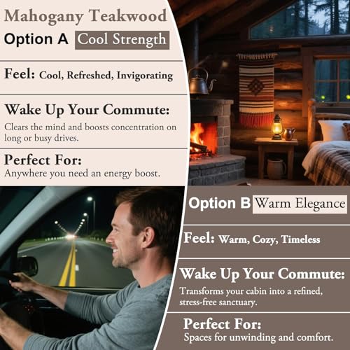 Image of RoyAroma Hanging Car Air Freshener, 2 Pack Long Lasting Car Fresheners, Natural Fragrance Cars Essential Oil Diffuser for Home Office - Warm & Soft Mahogany