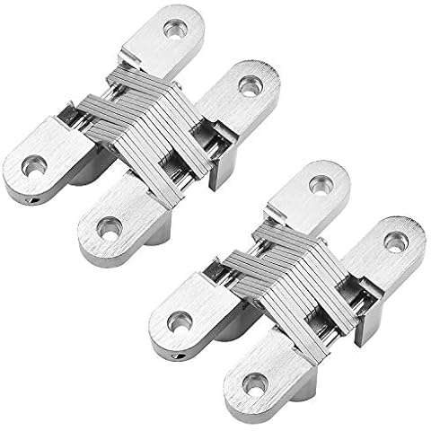 QWORK Zinc Alloy Invisible Hinges for Doors Cover