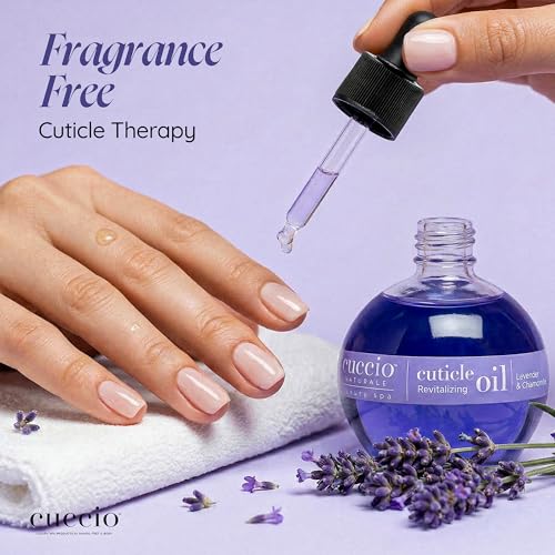 Image of Cuccio Naturale Lavender & Chamomile Revitalizing Cuticle Oil, Lightweight Fast-Absorbing Hydrating Nail & Cuticle Conditioner, Cold-Pressed Oils + Vitamin E, 2.30 Fl Oz