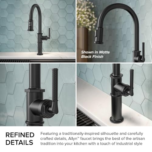 KRAUS Allyn Traditional Industrial Pull-Down Single Handle Kitchen Faucet in Matte Black, KPF-4100MB - image 7