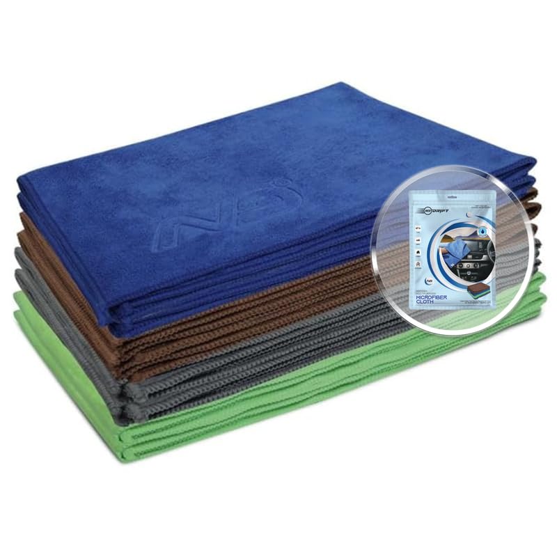 Image of Neodrift '400 GSM' Microfiber Cloth (Size - 40X60 Cm)(Set of 8 PC)(Colour - Mix)(Ultra Soft Cleaning Cloth for Car, Bike - Polishing, Detailing, Highly Absorbent)
