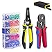 KOTTO Ferrule Wire Terminal Block Crimping Tool Plier Tool Kit Set with 860 Ferrules, Wire cutter, Storage Bag, UL Color AWG Guidelines, Industry Standard Coded Ferrules