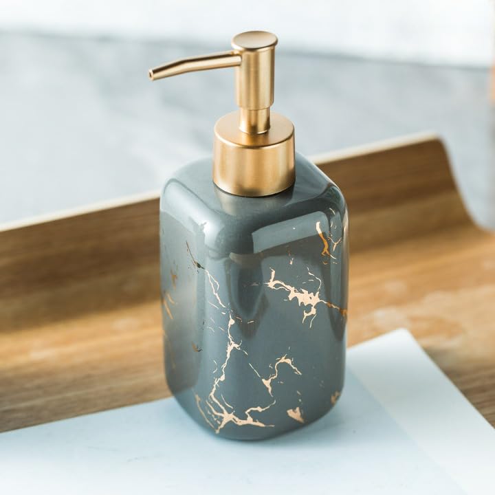 UMAI 300ml Ceramic Liquid Soap Dispenser for Bathroom | Bathroom Accessories | Handwash Dispenser | Soap Dispenser for Kitchen Sink | Handwash Bottle | Hand Wash Dispensers Pump - Grey (B0CBQB8Y5P) Amazon Price History, Amazon Price Tracker