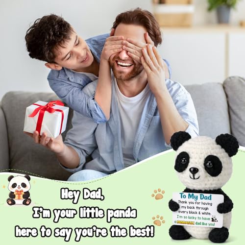 Divertido regalo de panda de ganchillo para el Día del Padre y cumpleaños de papá 5