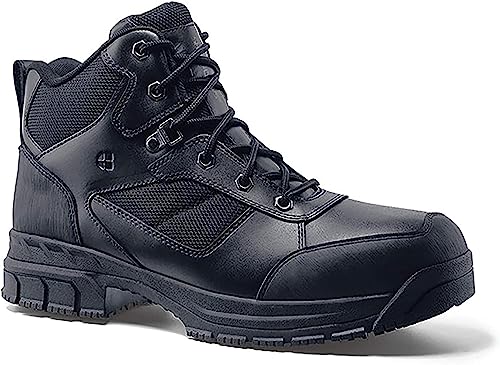 Shoes for Crews Voyager II, Men's, Women's, Unisex Steel Toe (ST) Work Boots, Slip Resistant, Water Resistant, Black, Men's 14 / Women's 15.52