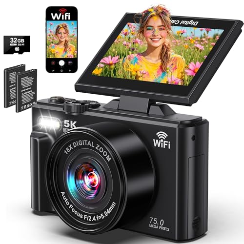 5K Digital Camera with 18X Zoom and WiFi
