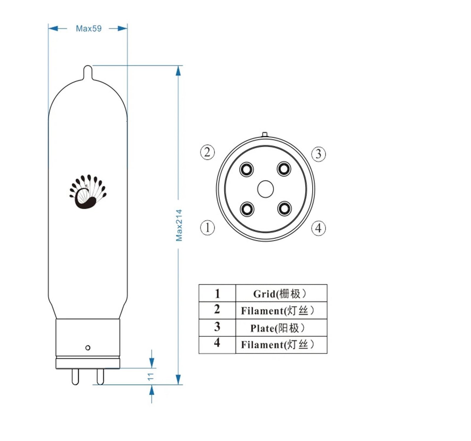 WE211 Tube Replica Replaces 211DG 211T HiFi Audio Tube Amplifier(1pcs)