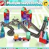 Playmags Magnetic Tiles Road Set for Kids - 130-Pieces Magnet Building Blocks Toy - Durable Creative STEM Learning Toys with Curved & Straight Car Race Track for Kids Ages 3+