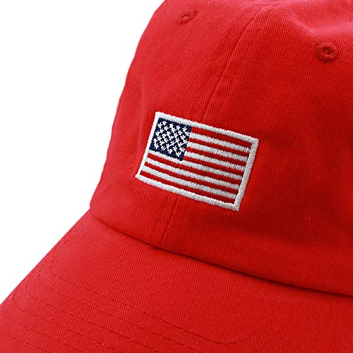 Image of USA Flag & Embroidery Premium 100% Cotton Low Profile Adjustable Baseball Dad Cap