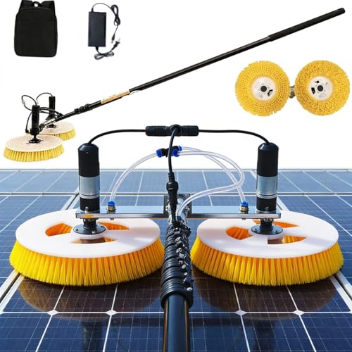 Professionelle Solar-reinigungsbürste für den Außenbereich Teleskopstange PV -Panel Waschmaschine Doppelkopf Solar Panel Reinigungsausrüstung Solarreiniger Roboter(Mains Electricity 7.5M)