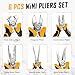TOLSEN 6-Piece Mini Pliers Set, Needle Nose, Diagonal, Long Nose, Bent Nose, End Cutting and Combination Pliers for Making Crafts, Repair Electronic and Jewelry, with Pouch