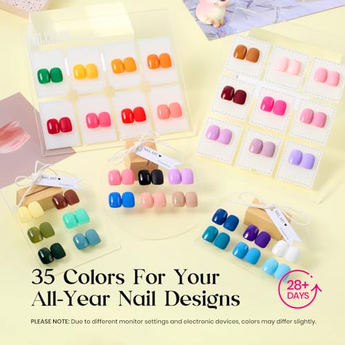 Image of Beetles Gel Nail Polish Kit with U V Light -35 Colors Gel Polish Set 68 Pcs One Color One Bottle Mood Mosaic Nail Kit with Top Base Coat Beauty Must Have DIY Salon Manicure Gifts for Women