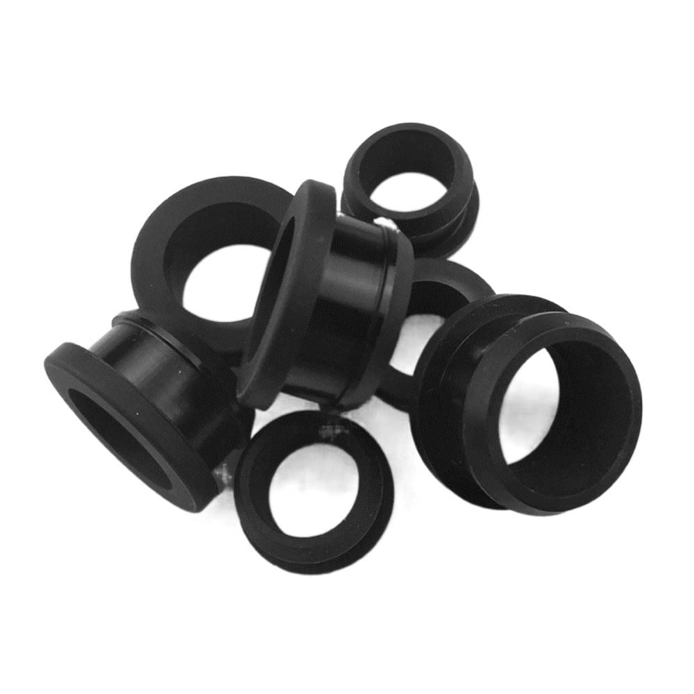 tapón de Goma, 10 Tapones de Silicona Negros con Ojal a presión for Cable Wiprotect