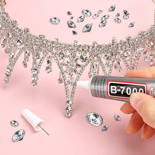 cridoz B7000 Jewelry Glue for Rhinestones,10Pack Flexible Super Glue Gel with Precision Tip Multi Function Clear Gem Glue Fabric Adhesive for Cloth Metal Stone Bead Jewelry Making Wood Glass - Image 7