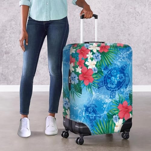 Sea Turtle Flower Waterproof Suitcase Cover Luggage Cover Protector Suitcase Anti Scratch Covers, for Size 18 20 22 24 26 28 30 32 Inch4