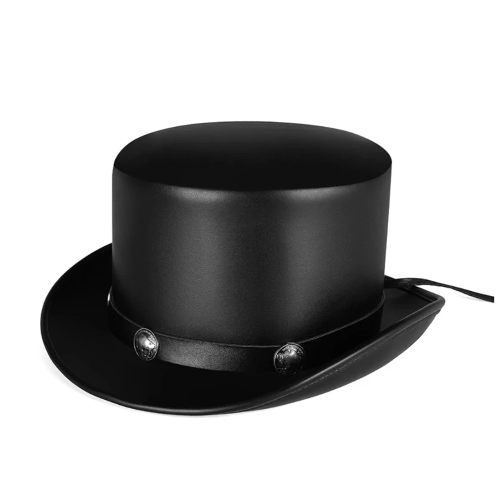 Cappello a Cilindro Cappello a Cilindro del Mago Cappello a Bombetta in Pelle PU(Black)