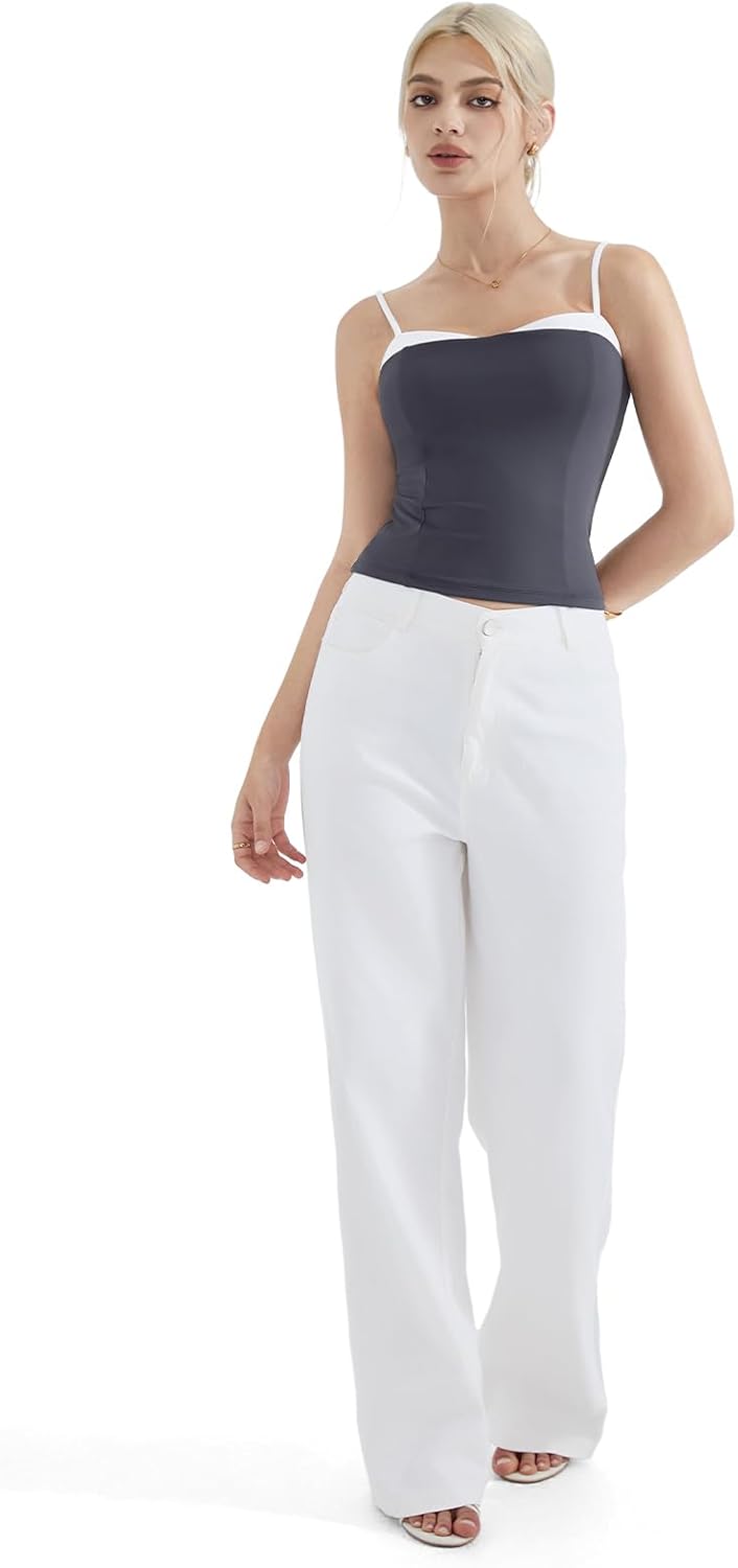 SUUKSESS Women Double Lined Spaghetti Strap Cami Going Out Y2k Sleeveless Tank Tops - Image 6