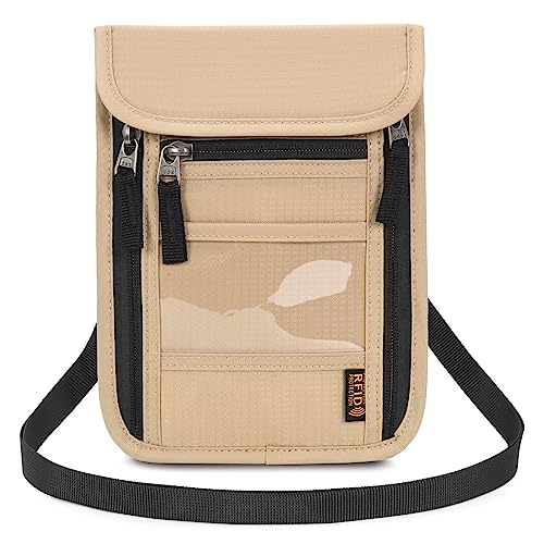 Image of Neck Wallet Lightweight RFID Blocking Waterproof Travel Pouch Passport Wallets for Women Men