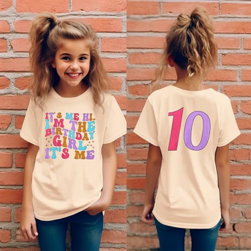 Image of Its Me Hi Im The Birthday Girl Its Me Birthday Girl Shirt Kid B-Day T-Shirt Party Tee Outfit Short Sleeve Tops 6-12Y