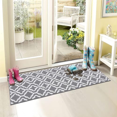 SHACOS Runner Rug for Hallway Grey 50x150cm Hall Runners Non Slip Washable Hall Runner Absorbent Door Runner Mats Kitchen Carpet Runner Rugs for Entryway Laundry - Image 5
