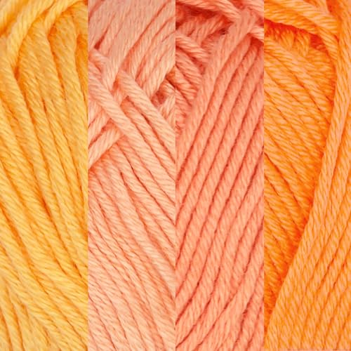 Image of JubileeYarn Bamboo Cotton Sport Yarn - 50g /Skein - Shades of Coral - 4 Skeins