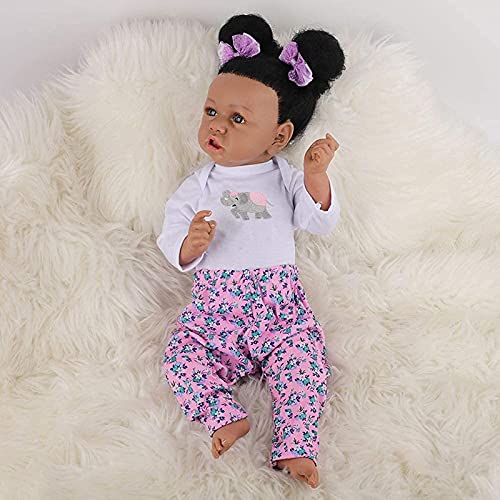 MWKL 58cm Nette Reborn Baby Reborn Puppe 22 Zoll Lebensechte Vollsilikon Körper Wiedergeburt Puppe Realistische… – Bild 4