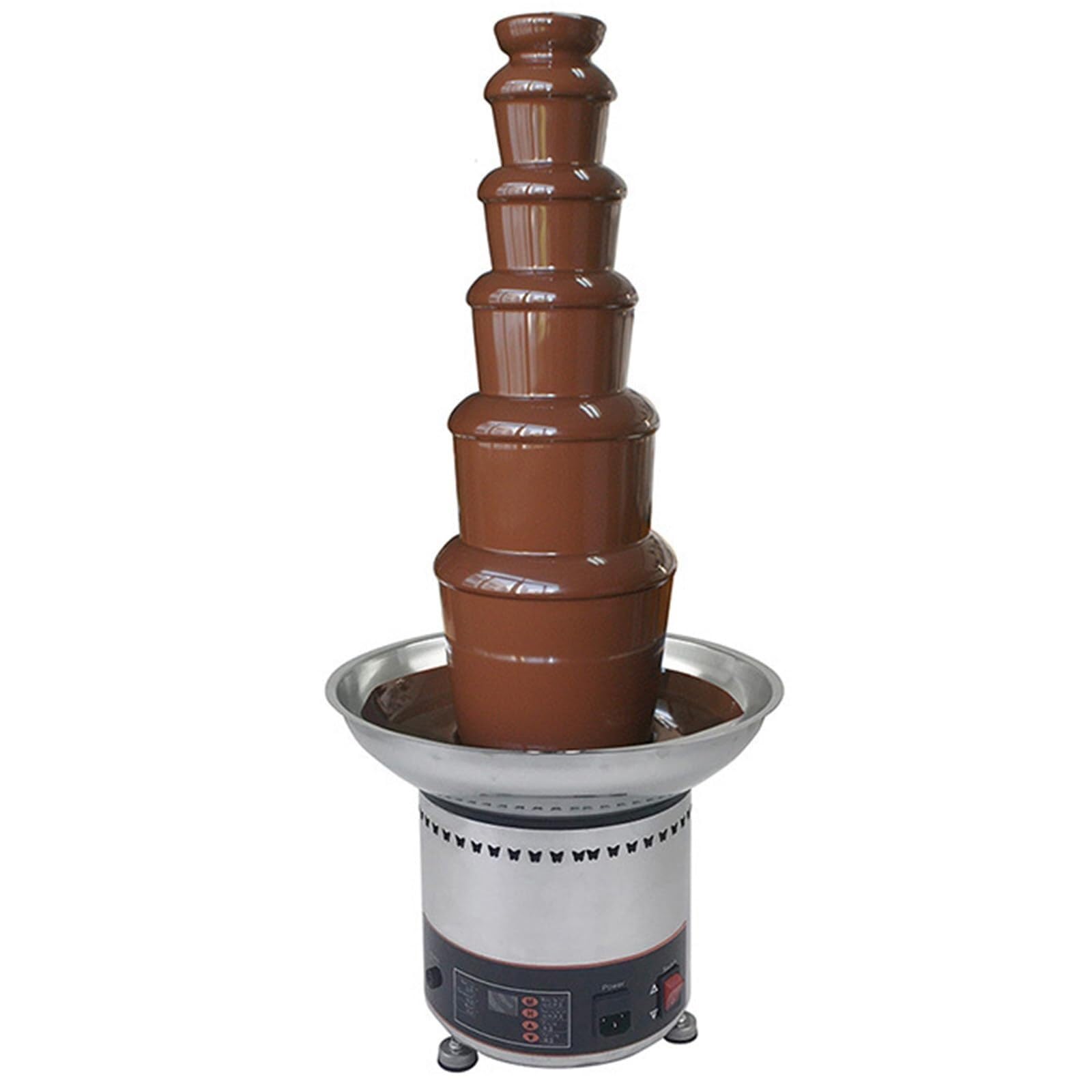 Macchina elettrica per fonduta di Cioccolato, Macchina elettrica per sciogliere, per Feste, scioglie Formaggio, Queso, Caramelle e immerge Fragole, Spicchi di Mela, Verdure, acciai,6layer