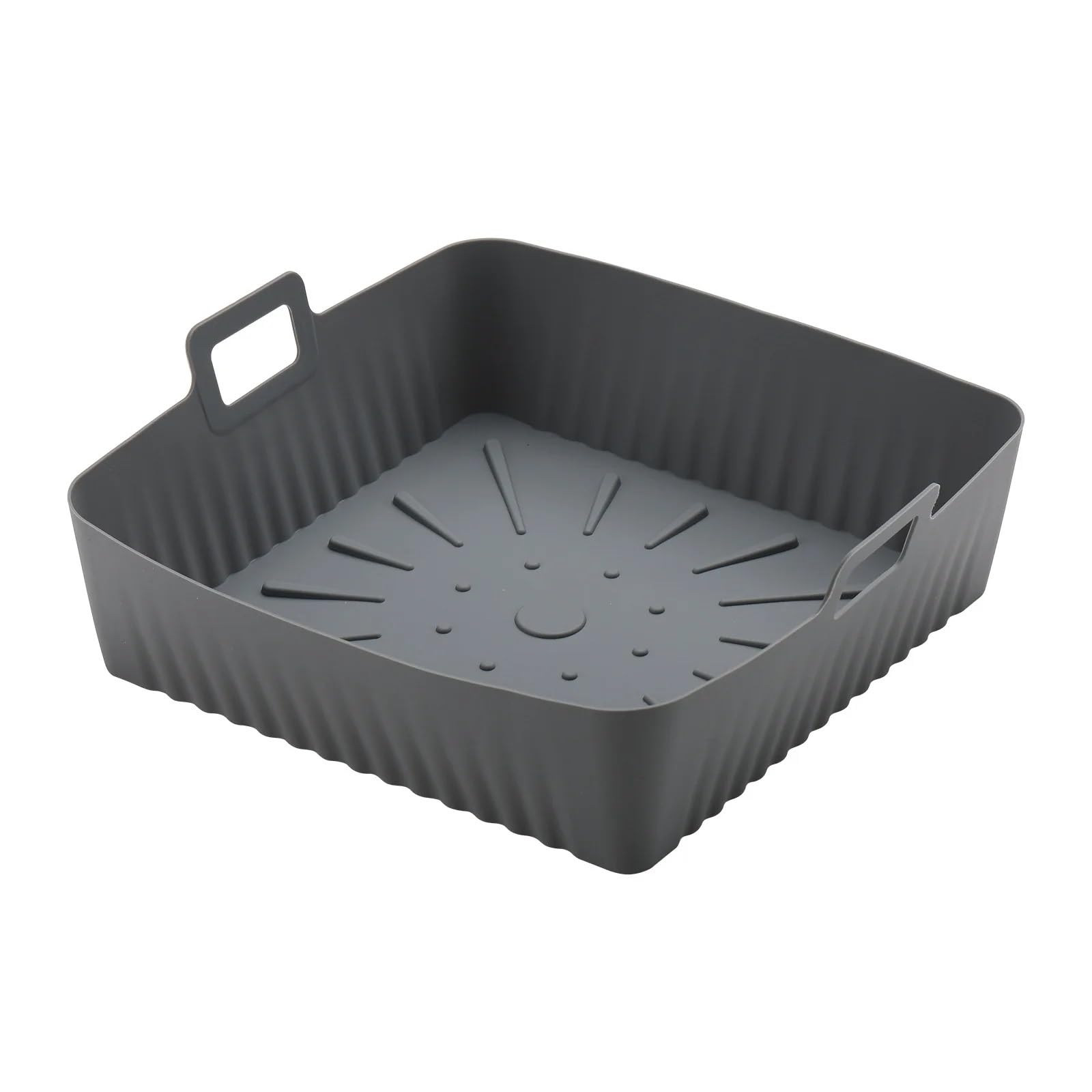 9 Silicone Air Fryer Liners For Cosori Ninja 6-8QT - 23cm Square Reusable Baking Tray Gray