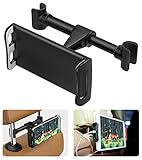 MoKo Headrest Phone/Tablet Car Mount, Adjustable Tablet Holder for 4-11' Devices, Fit with 12 Pro Max / 12 Mini/ 11 Pro Max, iPhone SE, iPad Pro 11, Air 4 3, iPad 7th 8th 10.2, Galaxy S20 6.2' - Black