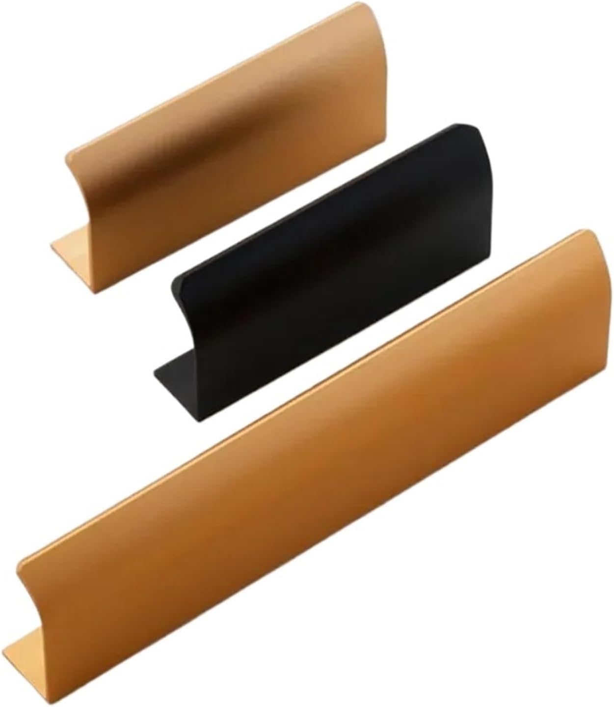 Black Gold Hidden Furniture Cabinet Door Handles Aluminum Kitchen Cupboard Pulls Drawer Knobs Furniture Hardware 2Pcs(Gold-480)